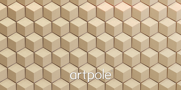 3D Дизайнерская панель из гипса CUBE-Ex2 PLATINUM МАТОВЫЕ 200x173x29 мм, 0.026м2, 38,5 шт. в 1 м2