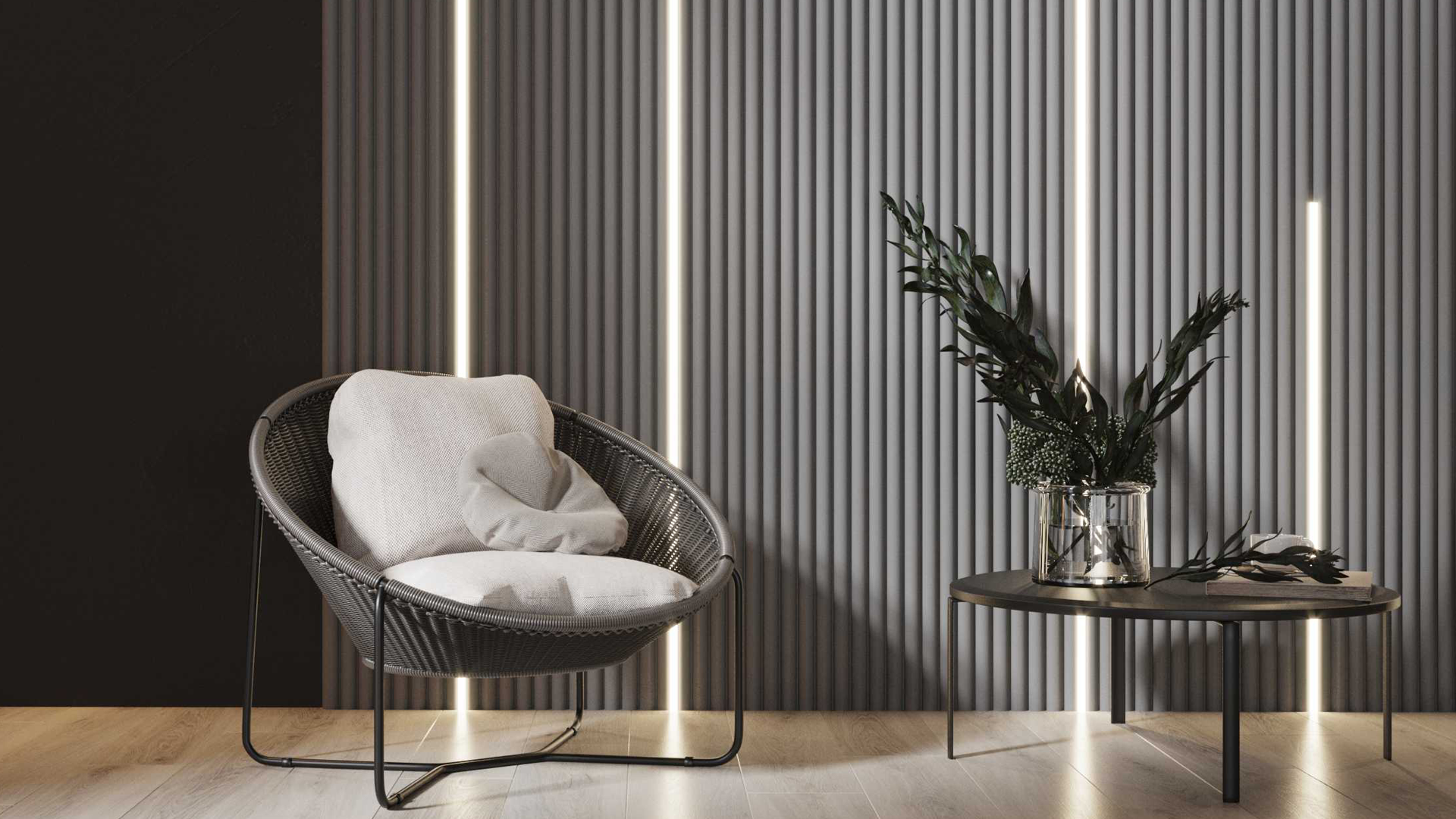 3D Дизайнерская панель из гипса WOODS K-2 600x600 мм, 0.36 м2