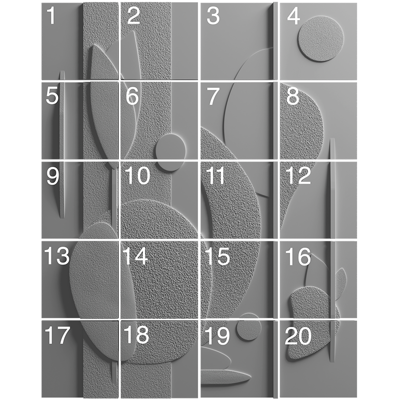 3D Дизайнерское панно из гипса PICASSO 3000х2400 мм, 7.2 м2