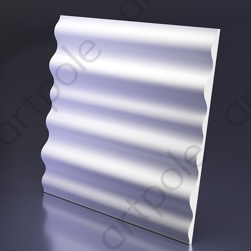 3D Дизайнерская панель из гипса WAVE PLATINUM МАТОВЫЕ 600x600 мм, 0.36 м2