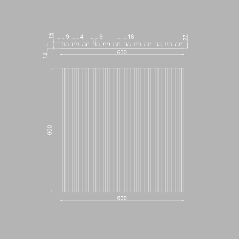 3D Дизайнерская панель из гипса PARALINE 2 600x600 мм, 0.36 м2