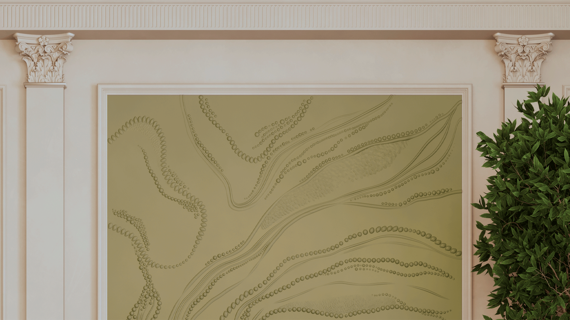 3D Дизайнерская панель из гипса ПАННО PEARLS 2400х1800