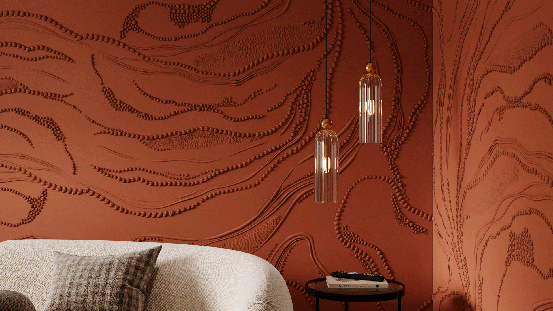 3D Дизайнерская панель из гипса ПАННО PEARLS 2400х1800