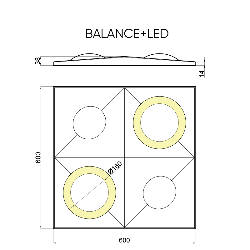 3D Дизайнерская панель из гипса BALANCE 600*600мм, 0,36м2