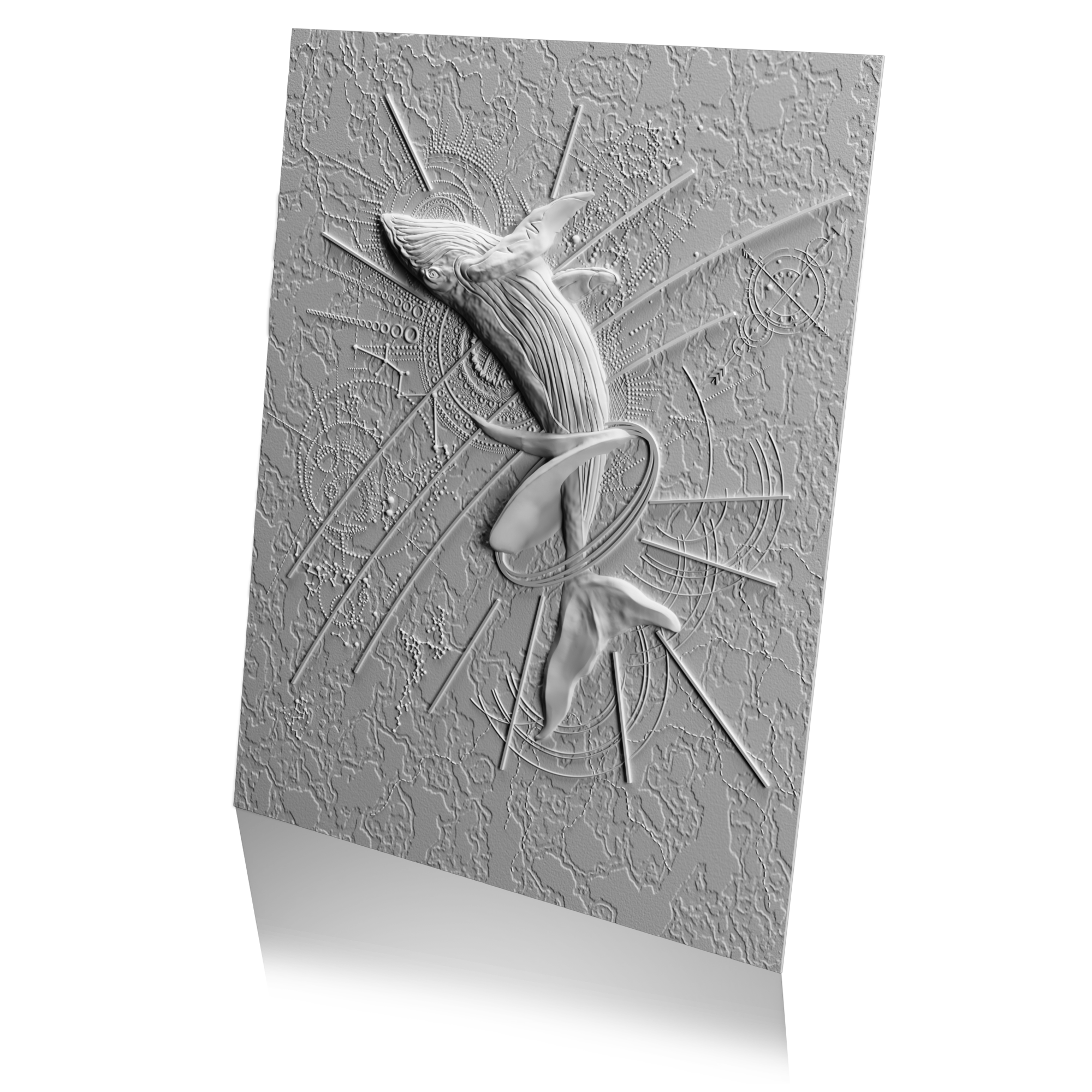 3D Дизайнерское панно из гипса LEVITATION 3000x2400 мм, 7.2 м2