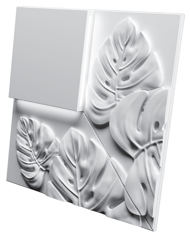 3D Дизайнерская панель из гипса LIST LED (нейтральный свет) 300x300 мм, 0.09 м2