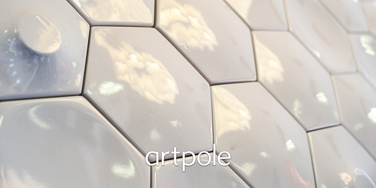 3D Дизайнерская панель из гипса HEKSA-dots PLATINUM МАТОВЫЕ 200x173x37 мм, 0.026м2, 38,5 шт в 1 м2