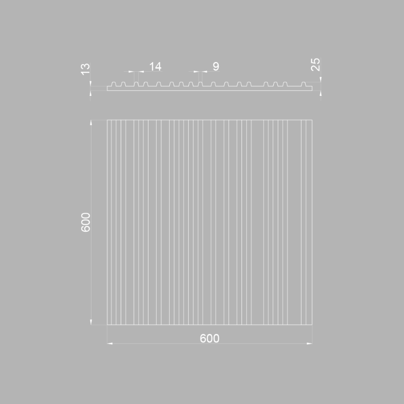 3D Дизайнерская панель из гипса SINGULAR 600x600 мм, 0.36 м2