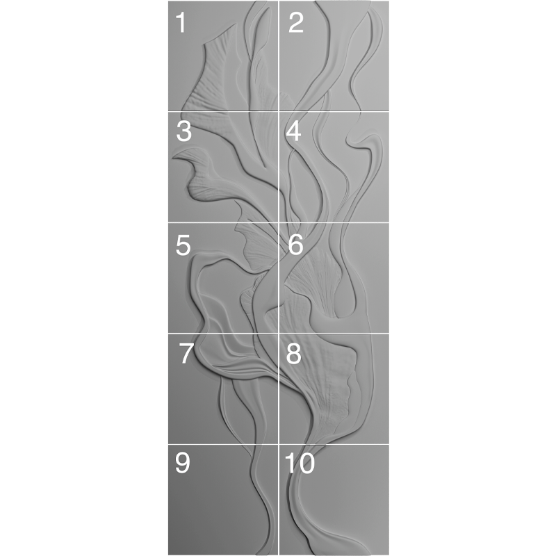 3D Гипсовое панно ECHO, 3000х1200 мм, 3,6 м2