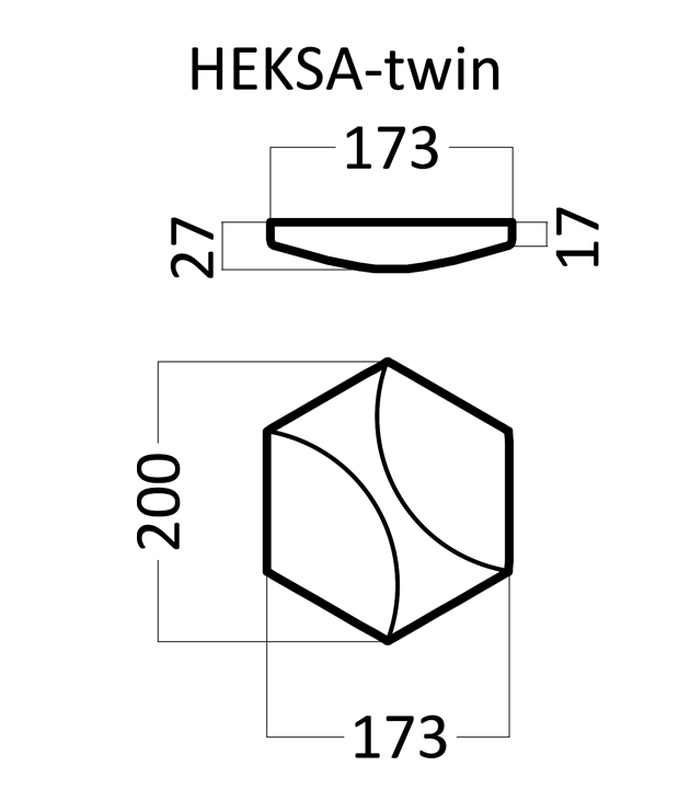 3D Дизайнерская панель из гипса HEKSA-twin 0.026 m2