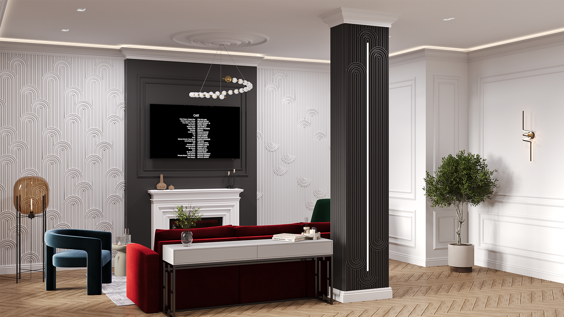 3D Дизайнерская панель из гипса PARALINE 1 600x600 мм, 0.36 м2